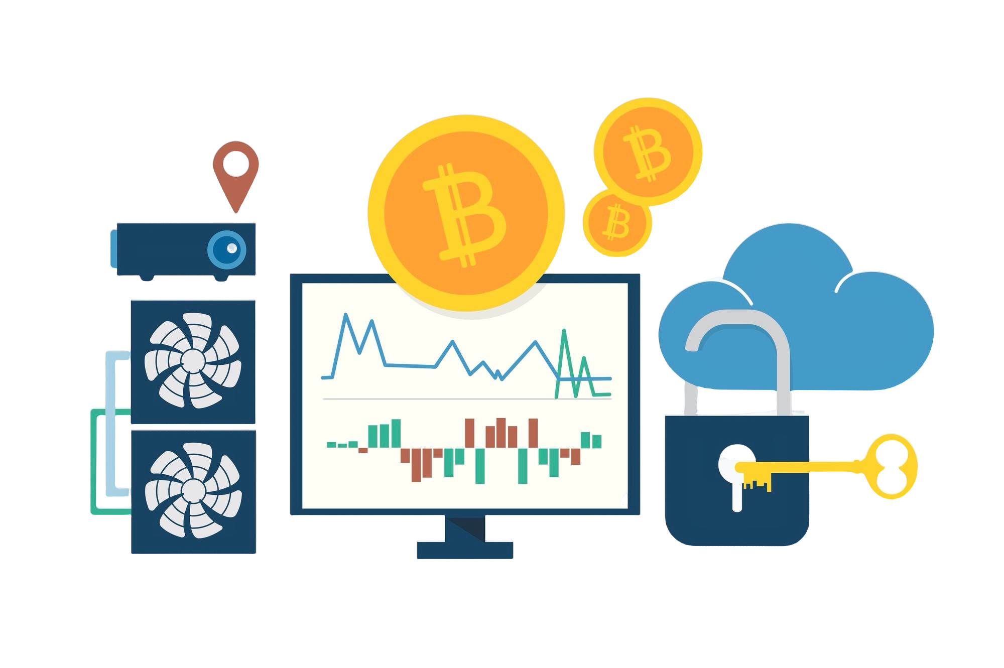Ledger Wallet Investment Tracker notifications visualisation with a Bitcoin ticker and bells